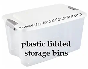 Plastic-lidded bins keep dehydrated foods protected. Get airtight, sizing, and setup tips for long-term storage.