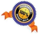100% Money-Back Guarantee - no fuss 100% Money-Back guarantee symbol
