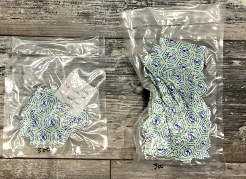 300cc oxygen absorbers divided into smaller portions and sealed in food vacuum sealer bags