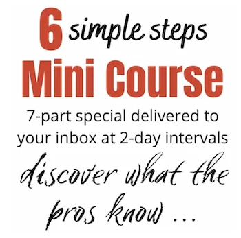 6 Simple Steps Mini Course - learn what the Pros know! (7-part email Mini Series)