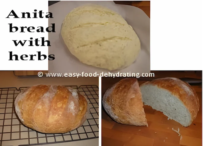 Herbed Super Easy "Anita Bread," whole and sliced