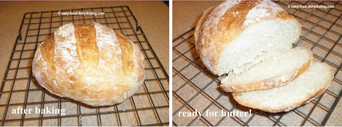Bread, baked, cooling on wire rack