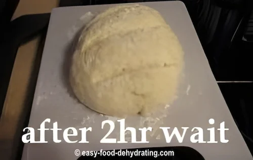 Bread dough after a two-hour wait for proofing