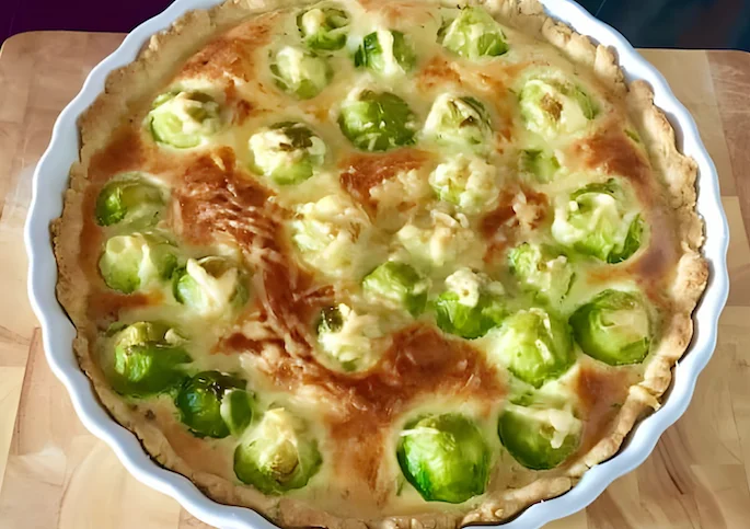 Brussels Sprouts Gruyere Cheese flan