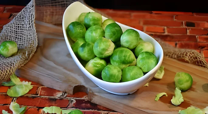 Peeled Brussels Sprouts in a white bowl