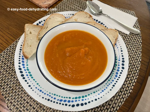 Carrot soup for lunch