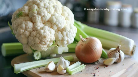Cauliflower, Celery, Onion, and Garlic