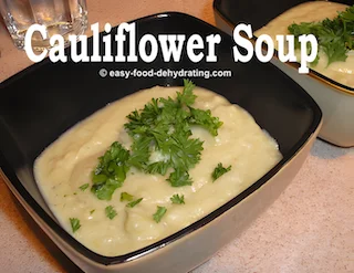 Cauliflower Soup in a square bowl