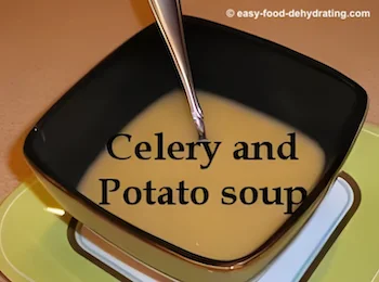 Celery and Potato Soup in a bowl