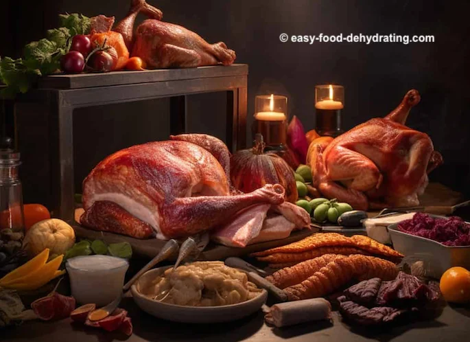 Cooked chicken, salmon, and beef Cooked chicken, salmon, and beef