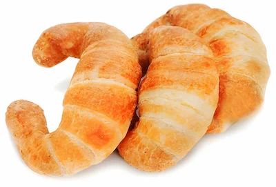 Three croissants - waiting for me to devour them! Three croissants