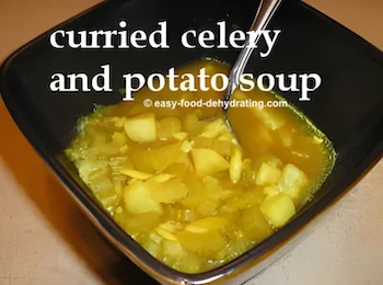 Curried Celery and Potato Soup in a bowl