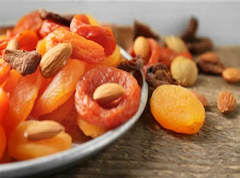 Assorted dried fruit - apricots, peaches - some loose nuts too!