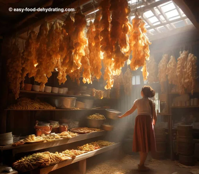 Drying food on racks, but who has the time, or space? Drying food on racks