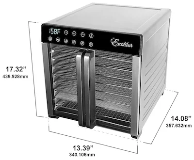Excalibur 8-tray dimensions