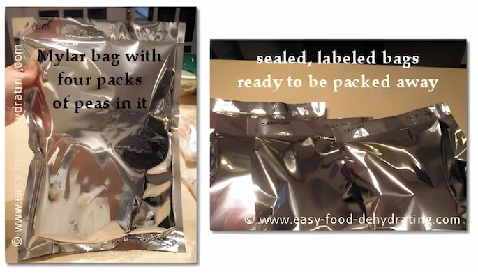 Mylar bags packed and sealed Mylar bags packed and sealed