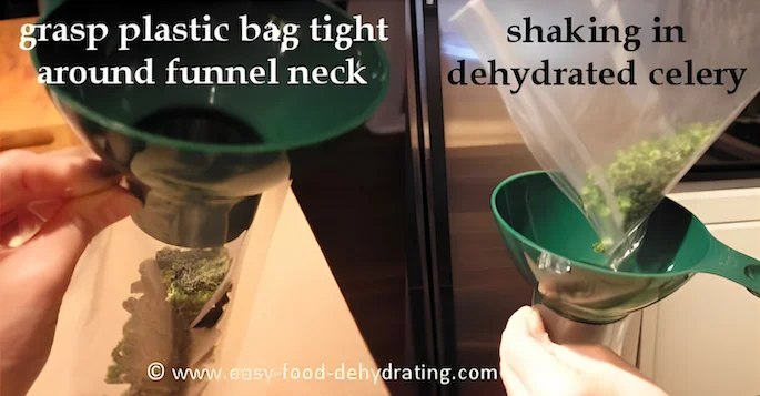 how to use a canning funnel to fill food vacuum sealer bags