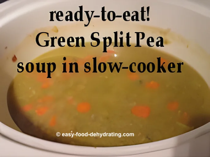 green split pea soup in a slow cooker green split pea soup in a slow cooker -  ready to eat!