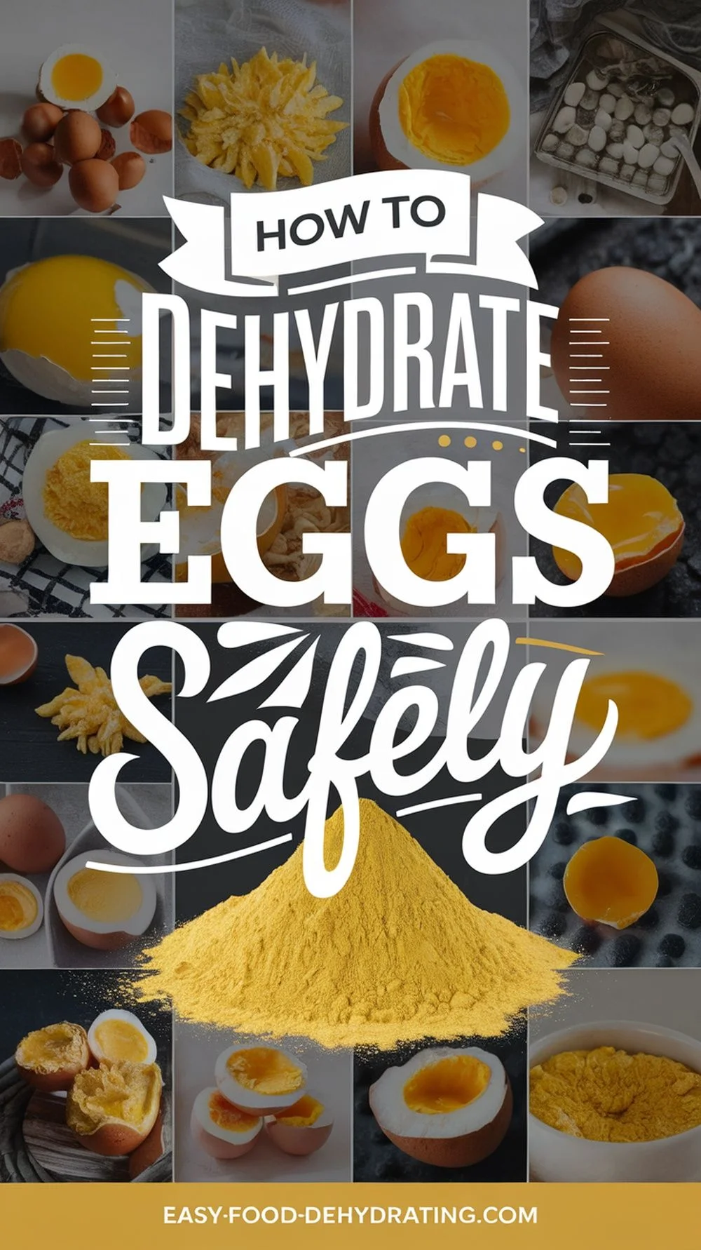 How to dehydrate eggs safely — step by step guide with images of cooked eggs and powdered eggs