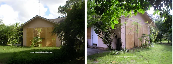 Jeanne 2004 plywood hurricane protection on windows