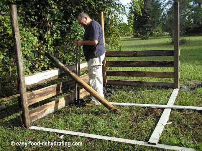 John M building a compost bin John M building a compost bin
