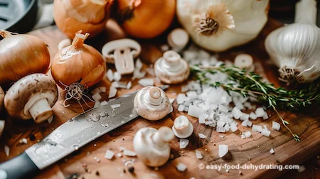 Mushrooms, onion, garlic