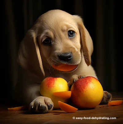 naughty dog eating plastic fruit naughty dog trying to eat plastic fruit