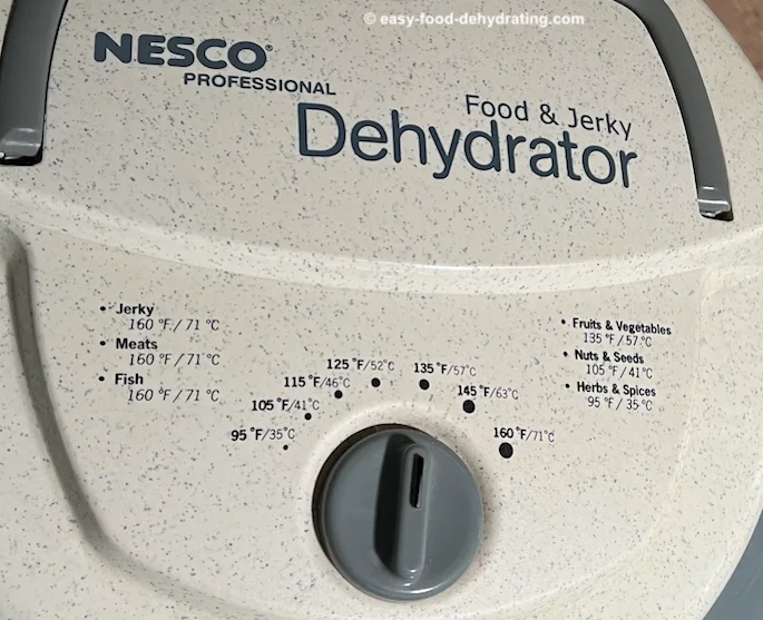 NESCO temperature selector on its lid