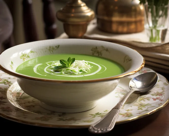 dehydrated pea soup in a bowl dehydrated pea soup in a bowl
