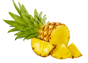 Whole pineapple with wedges