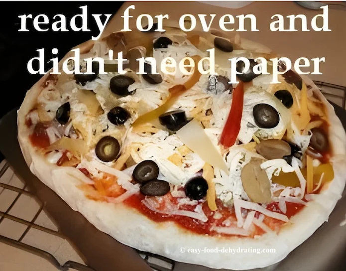 Pizza ready to bake - no parchment paper is needed after pre-baking Pizza ready to bake - no parchment paper is needed after pre-baking