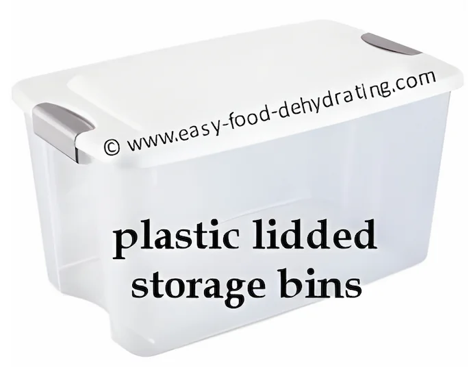 plastic lidded storage bins Plastic Lidded storage bins. Good for storing dry goods.