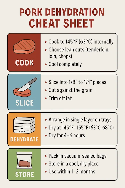 Pork Dehydration CHEAT SHEET