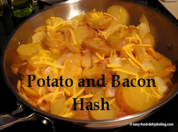 Potato and Bacon Hash in a pan