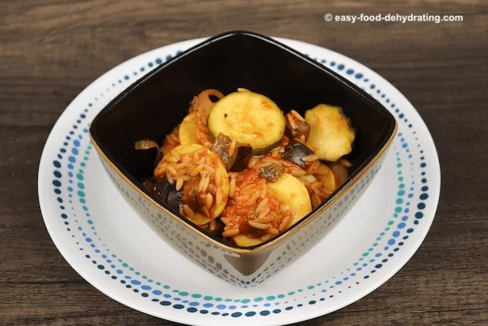 Ratatouille in a square bowl Ratatouille in a square bowl