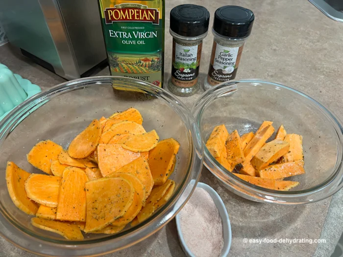 Seasonings used on the sweet potato slices Seasonings used on the sweet potato slices