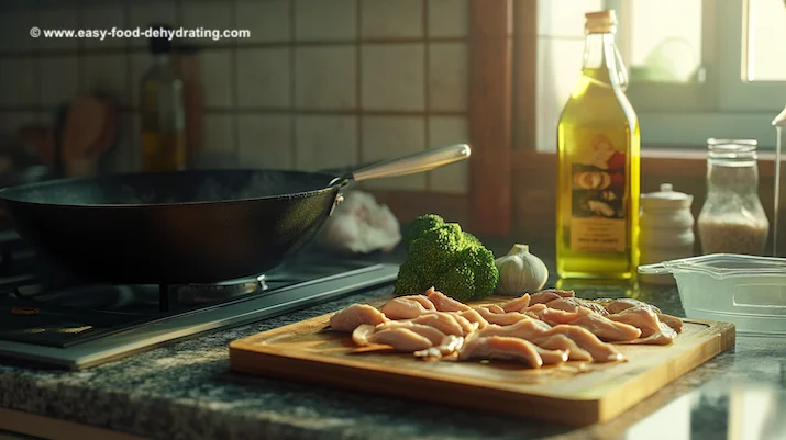 Ingredients for a chicken stir-fry