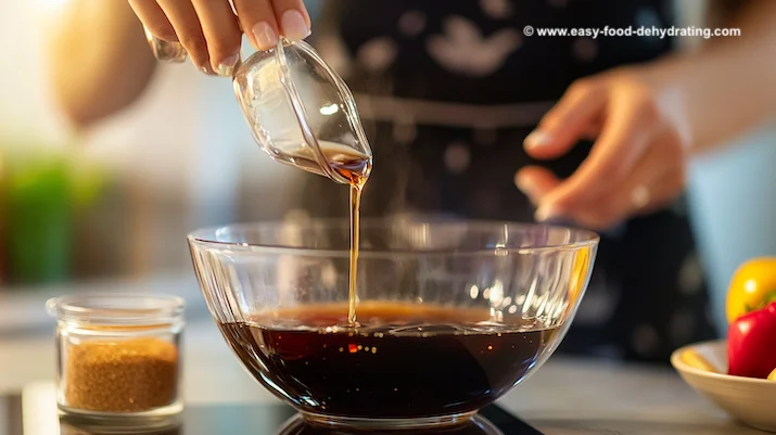 Making sauce for a stir-fry