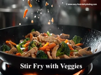 Stir Fry with Veggies in a wok