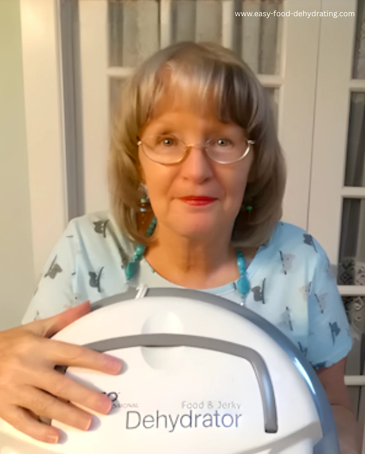 Susan with her Nesco FD-75A model food dehydrator
