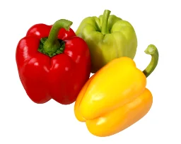 Red, yellow, and green bell peppers