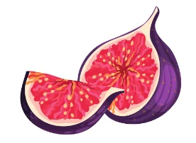 Whole and sliced fresh figs