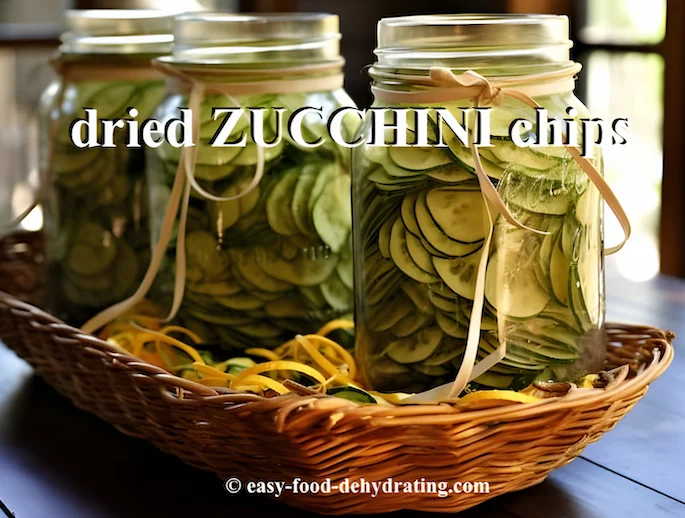 Zucchini chips in Mason jars